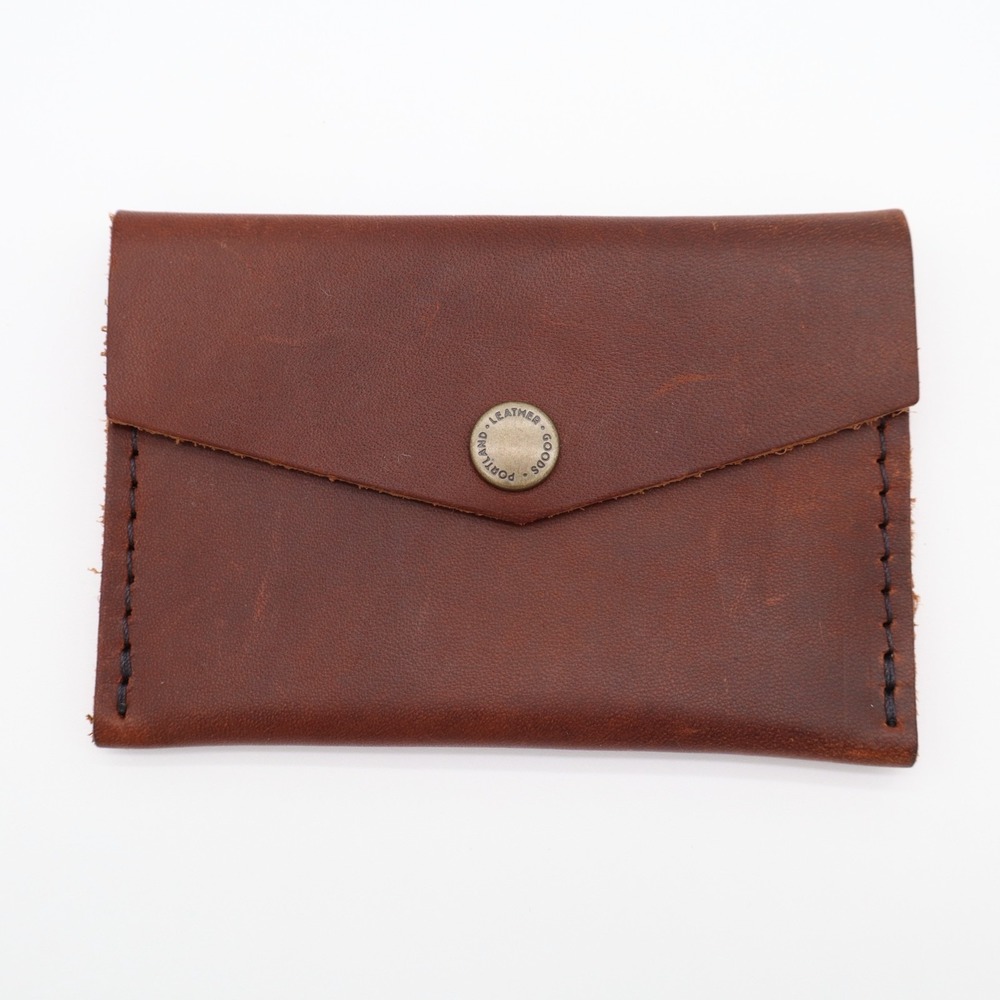 Portland Leather Goods Womens Envelope Wallet Brown Finest Full-Grain Leather